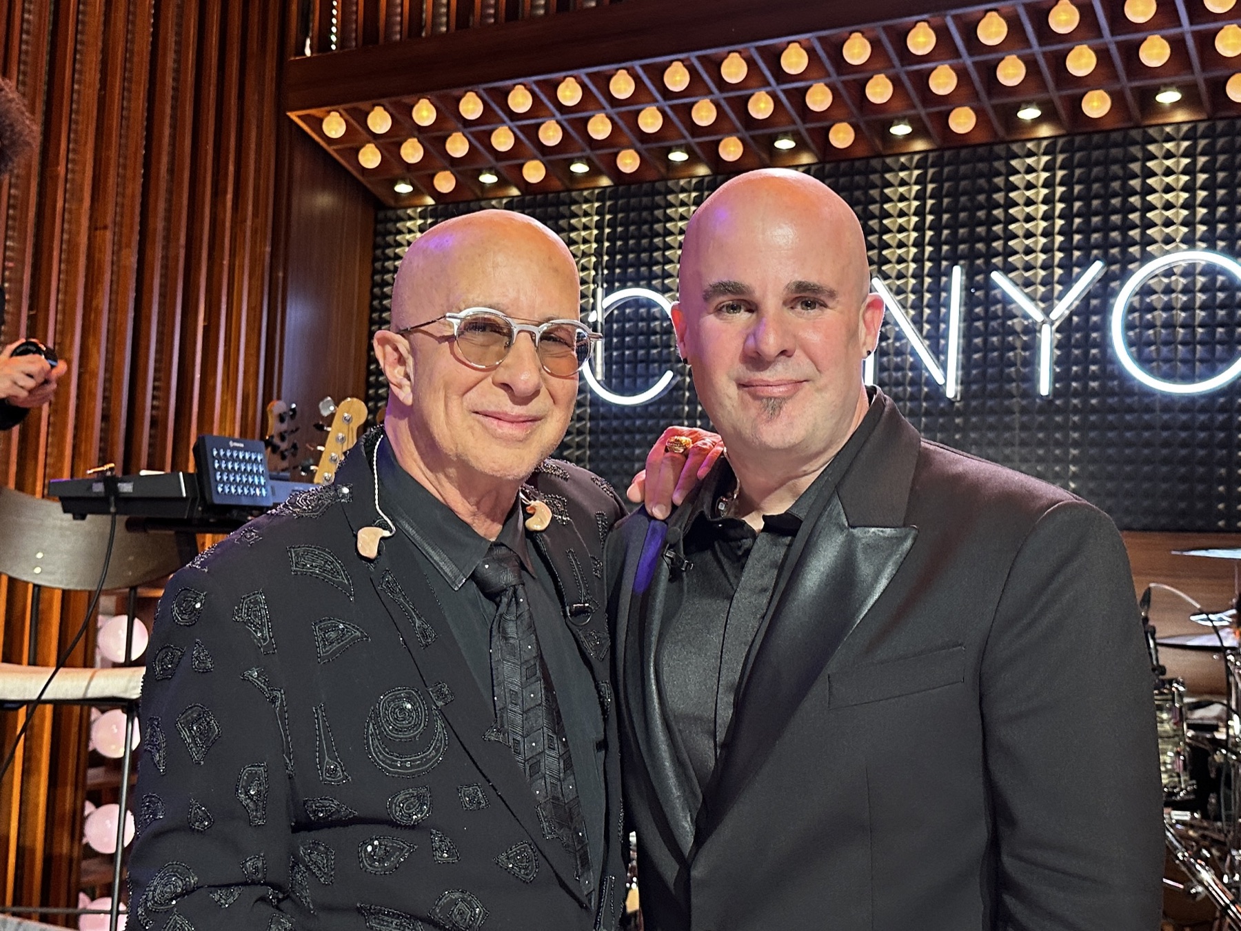 Jason Halbert with Paul Shaffer on the TKCS NYC set